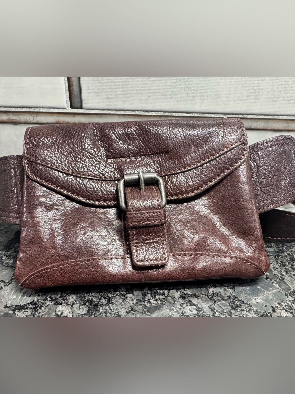 Spikes & Sparrow Brown Leather Belt Bag / Waist Pack Crossbody Fanny Pack